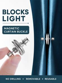 1/2/4/8Pcs Strong Magnetic Curtain Clips, 20mm Round Metal Curtain Holdbacks, No-Drill Curtain Buckles For Bedroom, Living Room And Home Decor - A - View 1