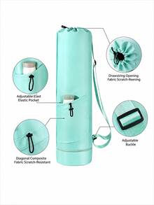 1 buah Tas Penyimpanan Matras Yoga, Ransel Penyimpanan Olahraga Multifungsi, Portabel & Dapat Dilipat, Desain Tali Serut, Dengan Kompartemen Basah, Ringan & Tahan Debu, Cocok Untuk Pilates, Yoga Dan Berbagai Latihan Kebugaran - MultiWarna - View 9