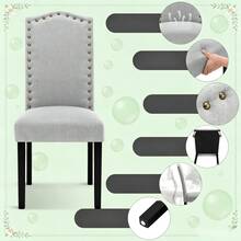 Modern Dining Chair, High Back Chiar, Living Room Chair, Dressing Table Chair, Office Chair, Kitchen Chair(Only 2PCS Chairs), 48.5 X 43 X 102 Cm - 淺灰色 - 查看 3