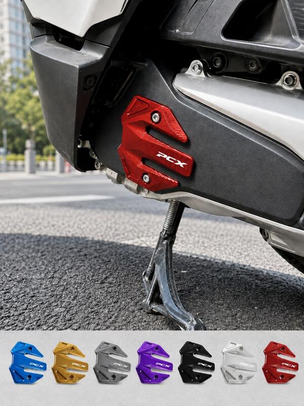 1pc Motorcycle Engine Cover Protector, CNC Aluminum Alloy Engine Shell Guard, Scooter Side Cover Anti-Collision Protector, Anti-Scratch Anodized Decorative Plate, Bolt-On Motorcycle Modification Part, Scooter Accessory, Motorcycle Accessory