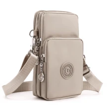 Minimalist Polyester Rectangular Multi-Pocket Zipper Crossbody Phone Bag With Adjustable Strap, For Travel, Commuting, Shopping, Daily Use - Multicolor - View 20