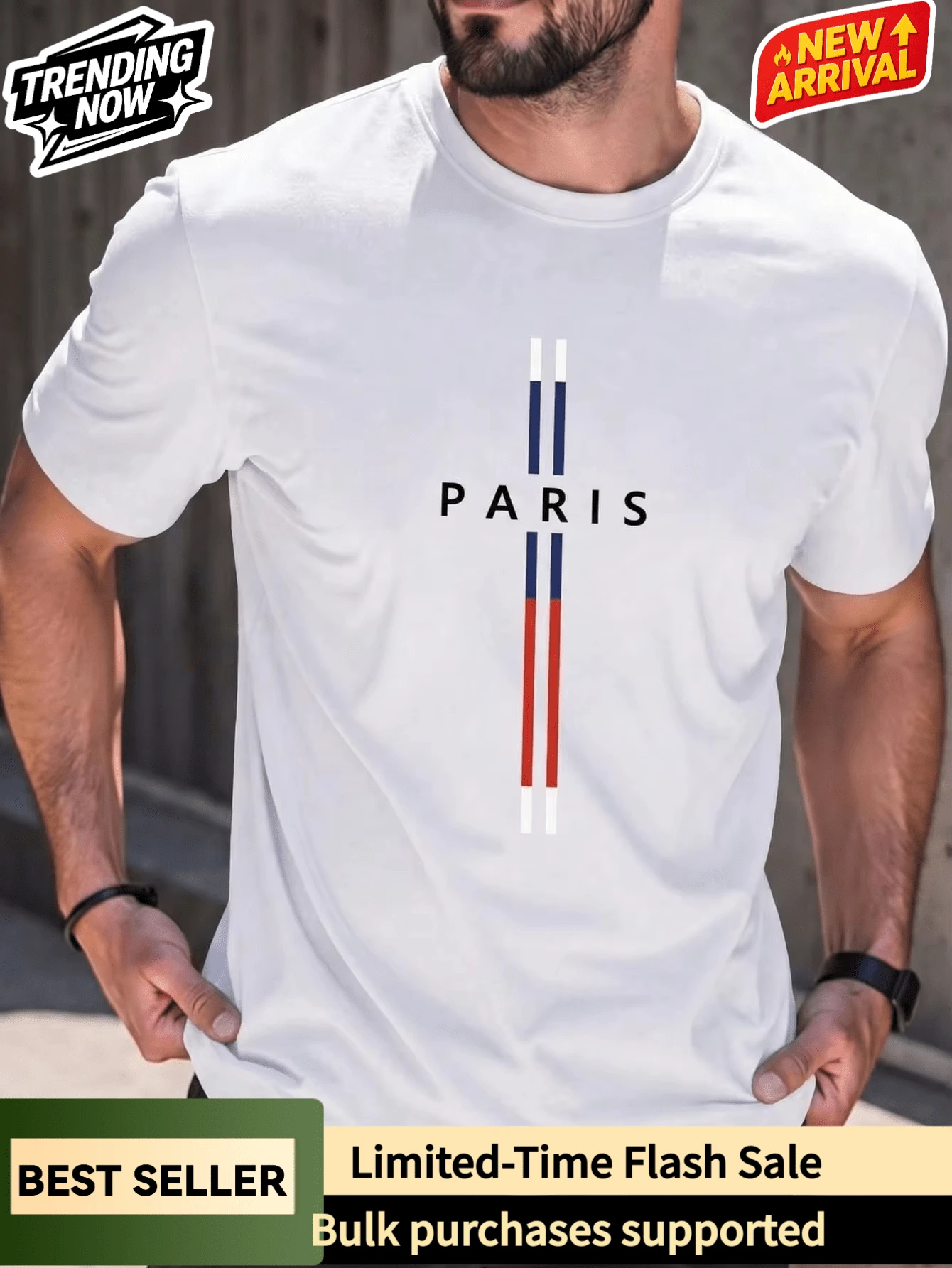 Men T-Shirts - 黑色 - 查看 1