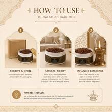 OUDALSOUD 1 Box 80g Long-Lasting Fragrant Bakhoor/Luxury Hotel Series Arabic Style Incense, Gold Canister, Intense & Durable Aroma, Suitable For Home Decor, Relaxation, Work, Ideal Gift For Valentine's Day, Christmas - Gold - View 5