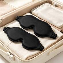 3pcs/1pc 3D Contoured Sleep Mask, Adjustable Strap Light-Blocking Eye Mask, Soft Washable Comfortable Sleep Mask, Suitable For Travel, Napping, Bedroom Rest, Black - Multiple Styles - View 7