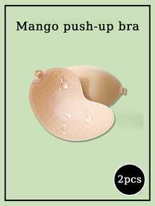 2 Pairs Self-Adhesive Silicone Invisible Bra Cups, Backless Adhesive Invisible Bra Cups, Suitable For Wedding, Cold Shoulder Dress, Bridesmaid Party - Apricot - View 12