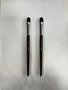 1pc Tapered Detail Eyeshadow Brush, Small Eyeshadow Eyeliner Eye Puff Detail Makeup Brush, Horse Hair Rosewood Copper Tube - Multicolor - View 7