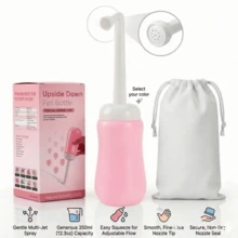 1pc Portable Travel Perineal Wash Bottle, Leak-Proof Perineal Cleansing Spray Bottle, Portable Women's Intimate Cleaning Wash Bottle, Travel Large Capacity Handheld Wash Bottle, 350ML, Random Style Outer Packaging Box And Bag - Multicolor - View 1
