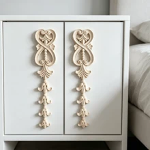 2pcs Solid Wood Carving Decals, Home Decorations, Woodworking Supplies, Suitable For Cabinets, Doors And Windows, Furniture, Background Walls, Porches, Offices And Other Decorations, Holiday Decorations, DIY Decorations. - Multicolor - View 10
