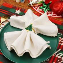 8/12 cái vòng giữ khăn ăn hình cây thông Noel màu xanh, trang trí bàn tiệc, giá giữ khăn ăn hình cây thông Noel, đồ trang trí lưu trữ khăn ăn, phù hợp trang trí nhà cửa, dụng cụ bày bàn tiệc khách sạn - màu xanh lá - Xem 10