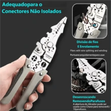 Alicate Multifuncional 28 em 1, Descascador Crimpador e Cortador, Universal Profissional para Eletricistas - Falar - Visão 10