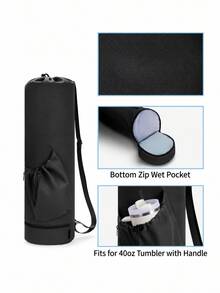 1 buah Tas Penyimpanan Matras Yoga, Ransel Penyimpanan Olahraga Multifungsi, Portabel & Dapat Dilipat, Desain Tali Serut, Dengan Kompartemen Basah, Ringan & Tahan Debu, Cocok Untuk Pilates, Yoga Dan Berbagai Latihan Kebugaran - MultiWarna - View 10