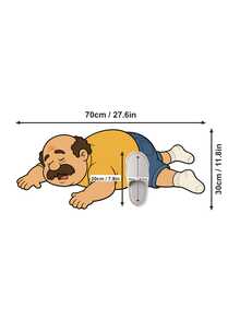 1pc Funny Cartoon Sleeping Man Shaped Rug, Humorous Nap Uncle Creative Floor Mat, Soft Plush Decorative Carpet, Suitable For Bedroom Living Room Dormitory Indoor Use, Fun Housewarming Birthday Gift Room Decor Home Decoration - Multicolor - View 14