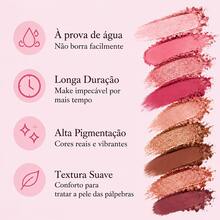 Paleta de Sombras 9 Cores Maquiagem Rosa Nude Marrom com Glitter Perolado e Tons Matte para Olhos - KIT COM 3 - Visão 5