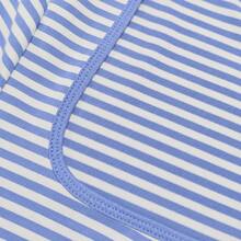 2026 Spring/Summer Striped Casual Versatile Elegant Square Neck Contrast Color Raglan Sleeve T-Shirt, Suitable For Office, Party, Travel And Multiple Occasions - Sky Blue - View 4