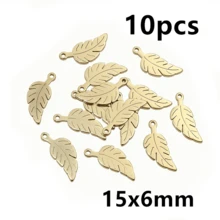 10pcs Stainless Steel Leaf Feather Charms Pendant For Necklace Earring Bracelet DIY Crafts Jewelry Making Accessories Findings - Feather - View 16