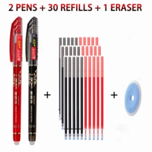 2 Packs 0.38mm Erasable Gel Pens With 30 Replacement Refills And 1 Blue Eraser, Fine Point Refillable Writing Pen Set, Black Blue Red Color Options For Students, School, Office, Notes And Planning - Multiple Styles - View 16