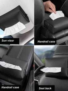 Car Seat Back Hanging Tissue Box Multi-Functional Storage Bag Sun Visor Car Tissue Storage Bag Portable Universal For Men And Women - A - View 2