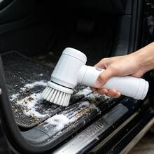 Handheld Electric Car Cleaning Brush, IPX5 Waterproof, USB Rechargeable, With Multiple Interchangeable Brush Heads, Suitable For Car Interior Cleaning And Light Scratch Polishing On Car Paint Surface - A - View 9