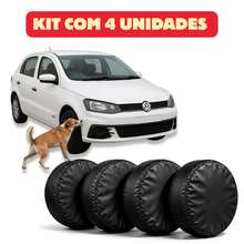 Protetor Rodas Carro Corino Impermeável Xixi Cachorro Aro 15 - Preto - Visão 2