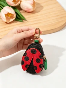 CHARM INFINITE Cute Bee & Ladybug Keychain Storage Bag, Multi-Functional Mini Coin & Earphone Pouch, Sweet Women's Birthday Christmas Party Favor Gift - Multicolor - View 2