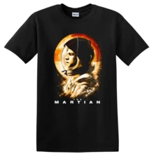Astronaut Martian Space Exploration T Shirt Vintage Style Graphic Tee - 黑色的 - 查看 1