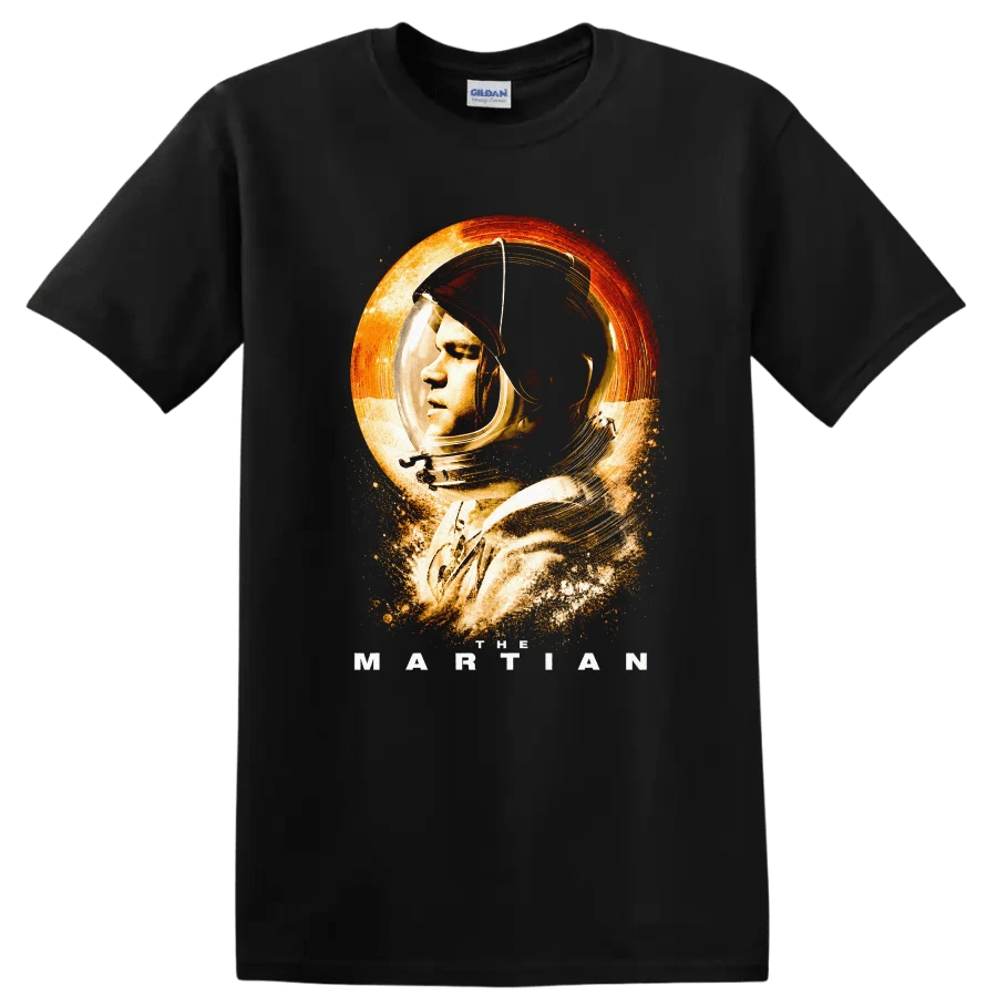 Astronaut Martian Space Exploration T Shirt Vintage Style Graphic Tee - 黑色的 - 查看 1
