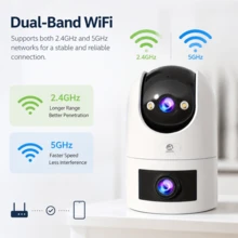 1296P 雙螢幕 WiFi 監控攝影機，安裝簡單，全高清畫質，355° PTZ 雲台，2.4G/5G WiFi Hz，雙螢幕攝影機一台抵兩台，自動追蹤，動態偵測，雙向語音，全彩夜視，戶外 IPX6 防水，自動警報，APP 遠端控制，多用戶分享，支持雲端儲存與記憶卡回放，嬰兒老人寵物保姆監控，街道安防攝影機 - 白色 - 查看 14