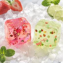 Soft Transparent Fruit Cube Squishy, Jelly Crystal Texture, Squeeze Stress Relief Sensory Toy, Office Desk Decor, Birthday Party Gift - Multicolor - View 4