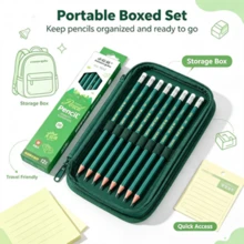 10pcs Fresh Minimalist Green 2B Pencils, Durable And Clear Writing, Designed For Student Learning And Exams, Student Holiday Reward Stationery Pencil Set, Back To School Supplies - A - View 5