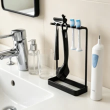 1‑Pack Metal Toothbrush Holder, Bathroom Countertop Razor Storage Stand - White - View 4