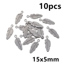 10pcs Stainless Steel Leaf Feather Charms Pendant For Necklace Earring Bracelet DIY Crafts Jewelry Making Accessories Findings - Feather - View 9