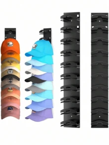 2pcs Wall-Mounted Baseball Cap Storage Rack, Strong Adhesive Hooks, Multi-Layer Storage Display Rack, Can Store Multiple Hats, Suitable For Closet, Behind Door, Bedroom Wall Hat Rack 1/2pcs - Multicolor - View 14