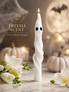 Ghost Long Fragrance Candle Set, Soy Wax, Halloween Home Decor, Suitable For Mantel, Shelf, Tabletop Centerpiece, Entryway, Windowsill, Porch, Stairs, Fireplace, Living Room, Dining Room, Bedroom, Office, Long-Lasting Scent, Gift, Large Candle, Decorative Style, Halloween, Christmas, Scented Candle, Decorative Candle, Large Candle, - Fragrant - View 11