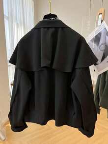 Women's Solid Color Casual Versatile Daily Long Sleeve Jacket - Black - View 2