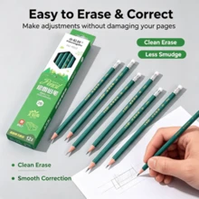 10pcs Fresh Minimalist Green 2B Pencils, Durable And Clear Writing, Designed For Student Learning And Exams, Student Holiday Reward Stationery Pencil Set, Back To School Supplies - A - View 4
