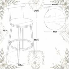 Bar Hocker,Moderner Akzent Hocker,Ess Hocker Mit Gebogenen Rückenlehne,Küchenstuhl,Frühstück Hocker(Nur Mit 2Pcs Hocker) - 白色 - 查看 7