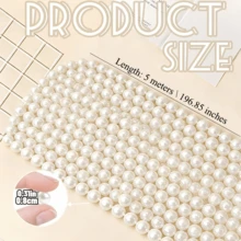5m Multi-Function Faux Pearl Chain Beads, Suitable For Handmade, Wedding Jewelry, Home Decor, Party Decor, Valentine's Day, Thanksgiving Decor, Wedding Decor - Multicolor - View 9
