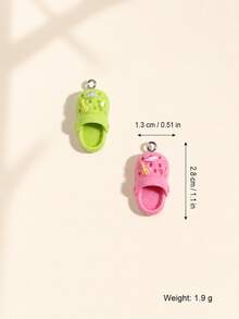 2/4/6pcs Colorful Mini Clog-Shaped Keychain, Creative Resin Colorful Mini Clogs Pendant Key Ring Set, Suitable For Women Men Bags Backpacks Gifts - A - View 6