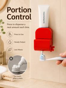 Modern Wall-Mounted Toothpaste Squeezer, No Power Required Press-Type Toothpaste Dispenser, Space-Saving Toothpaste Holder For Men And Women, Bathroom Sink Dorm Apartment Oral Care Storage, Home Bathroom Storage Accessories Tool - Multicolor - View 4