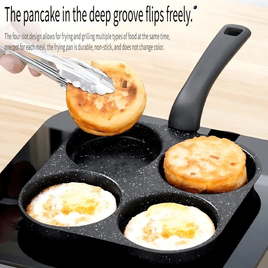 SOKANY 4-In-1 Non-Stick Frying Pan, Cast Iron Material, Even Heating, Dishwasher . Suitable For Pancakes, Eggs And Other Kitchen Uses. - Black - View 1