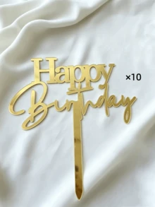 1/3/5/10件組壓克力生日蛋糕裝飾，金色鏡面蛋糕插牌，甜點桌裝飾，烘焙蛋糕裝飾配件，生日派對蛋糕插牌，節日廚房必需品，聖誕派對用品 - F - 查看 12