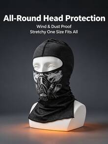 Musion 1/2/3pcs Distressed Skull & Gas Mask Pattern Balaclava, Lightweight Elastic Sweat-Absorbent Face Mask Headwrap, UV Protection, Suitable For Running, Fishing, Cosplay - Multicolor - View 4