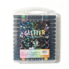 96/72/48/24 Colors Dual-Tip Glitter Marker Set, Dual-Color Brush Markers, Glitter Painting Pens, Thick Soft Tip Non-Fading Pearlescent Shiny Pens, Glitter Marker Soft Tip, Painting Tools, Watercolor Pens, Art Creation; Back To School Gift, Halloween Gift, Christmas Gift - Markers - View 13