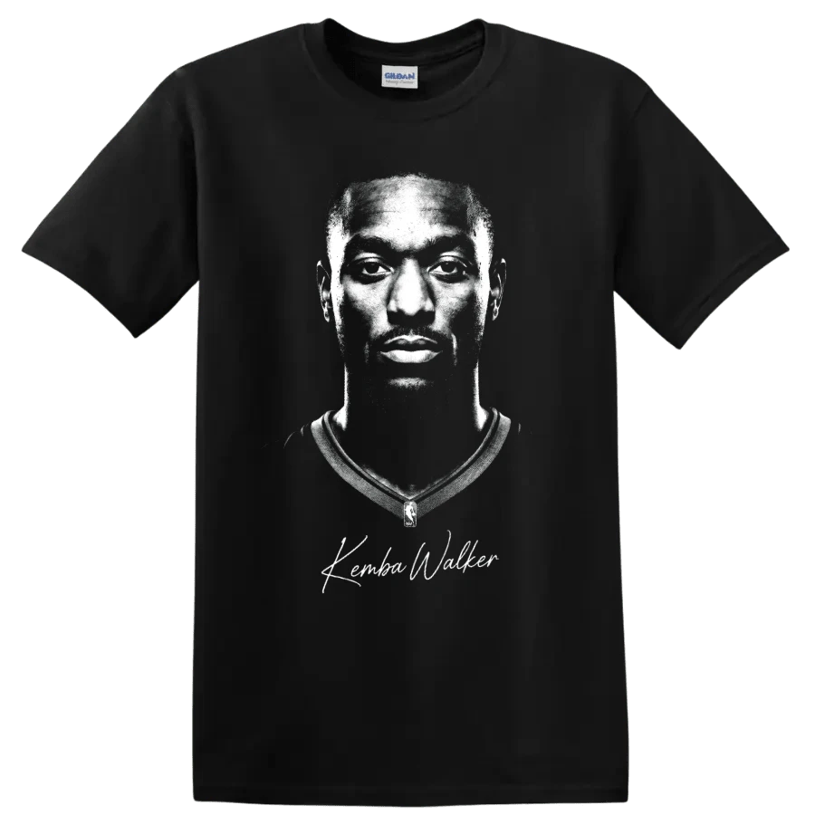 Camiseta con Retrato del Jugador de Baloncesto Kemba Walker Número 15, Camiseta Gráfica para Fanáticos del Deporte - Negro - Ver 1