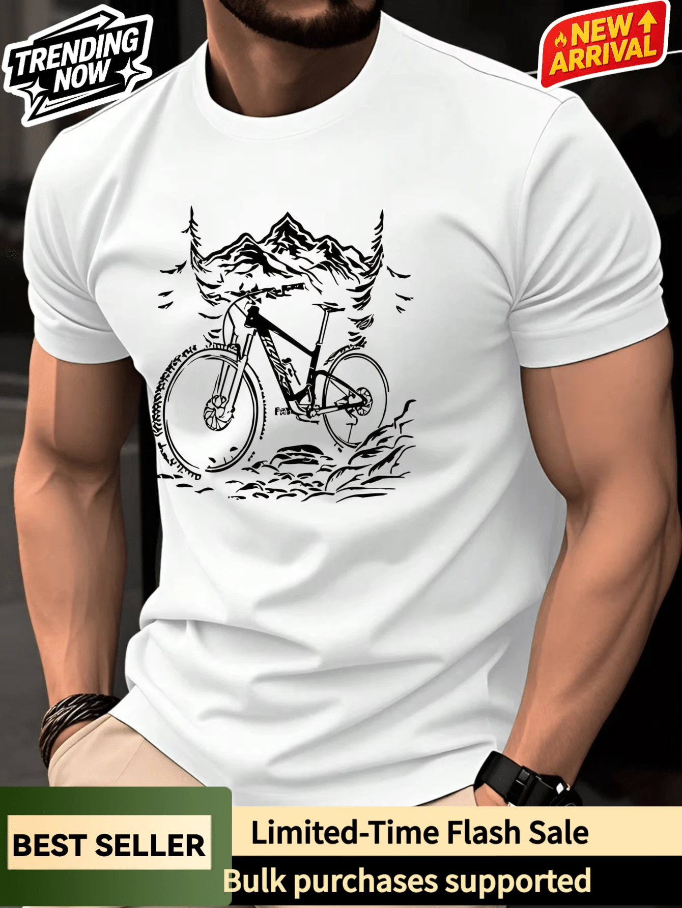 Men T-Shirts - 黑色 - 查看 1