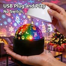 Christmas & Halloween Themed Projector Light | Dual‑Use Night Light | Christmas Smart Light | RGB Light,USB Powered - Multicolor - View 4