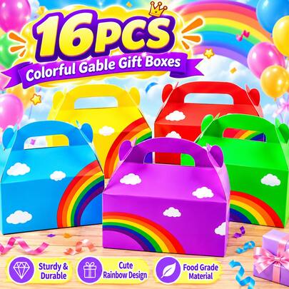 16 Buah Kotak Kado Ulang Tahun Awan Warna-warni, Kotak Kado Ulang Tahun Pertama Motif Awan Pelangi yang Lucu, Kotak Permen, Kotak Kemasan Kado Ulang Tahun Pertama, Kotak Kado Pesta Baby Shower, Kotak Snack, Dekorasi Pesta Ulang Tahun, Kotak Kado Kue dan Cokelat, Kotak Permen Meja Pesta, Perlengkapan Pesta Ulang Tahun Pertama, Kado Pesta Baby Shower, Dekorasi Pesta Bayi, Kado Ulang Tahun
