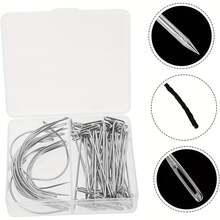 70/50pcs Wig Making Needle Set, T-Shaped And C-Shaped Curved Needles, Hair Weaving Needles, Suitable For Wig Making, Knitting Shaping, Model Making And Handicrafts, Halloween - View 4