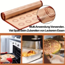 1pc Dishwasher Silicone Baking Mat, 16.5*11.6 Inch Non-Stick Macaron Mat, High Temperature Resistant Silicone Material, Smooth Flat Baking Surface For Easy Release, Reusable For Cookies, Macarons And Various Desserts, Practical Tool For Professional Macaron Makers And Home Baking Enthusiasts, Easy To Clean With Water Or Dishwasher, Flexible And Durable - View 10