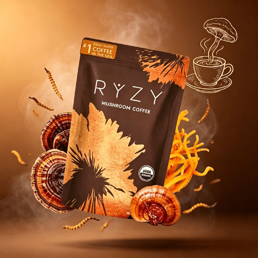 Instant Functional Mushroom Coffee, Natural Formula Enhances Concentration And Body Wellness - 1 pieza - Ver 1